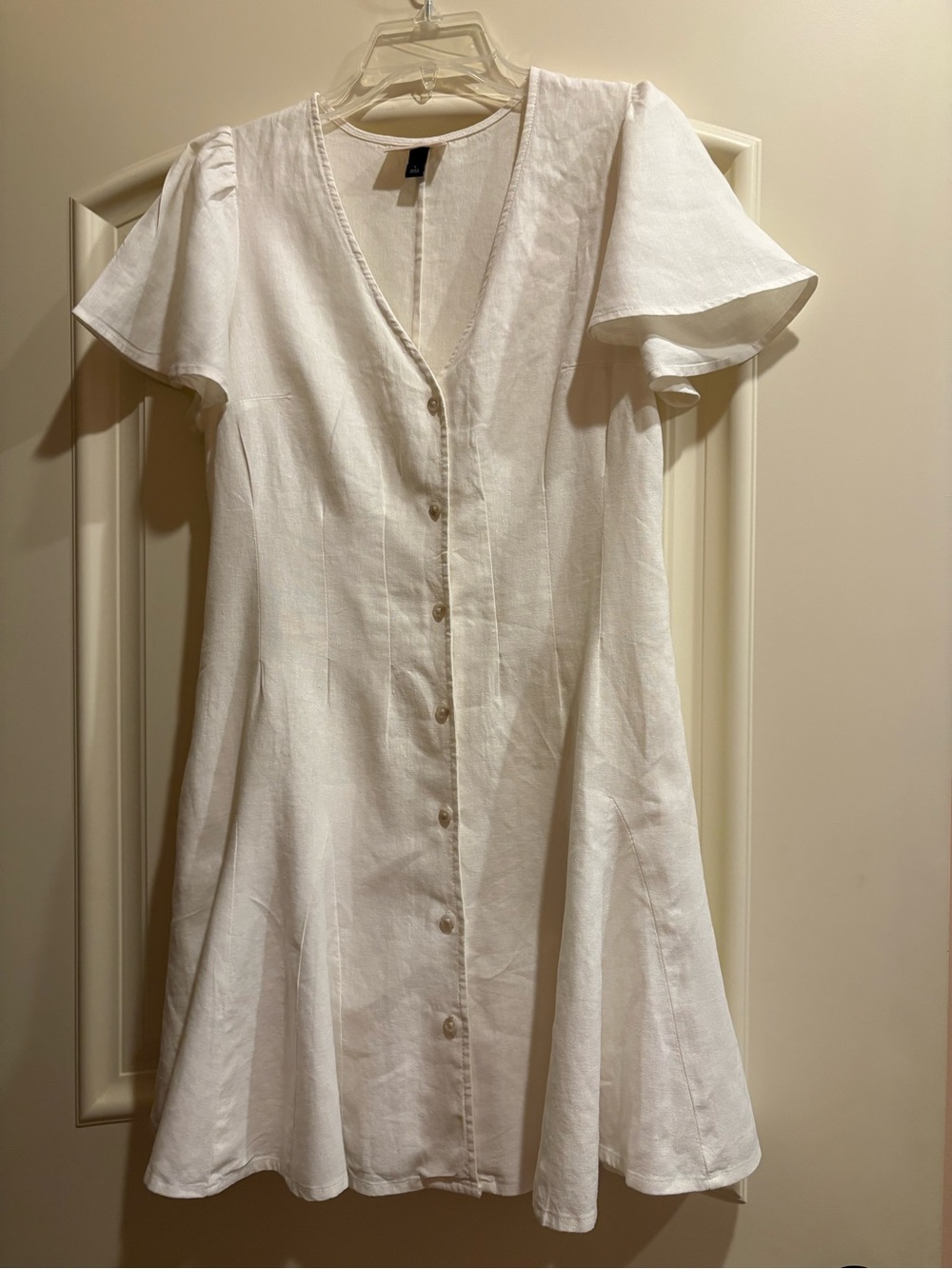 Universal Thread White V-Neck Button Mini Dress